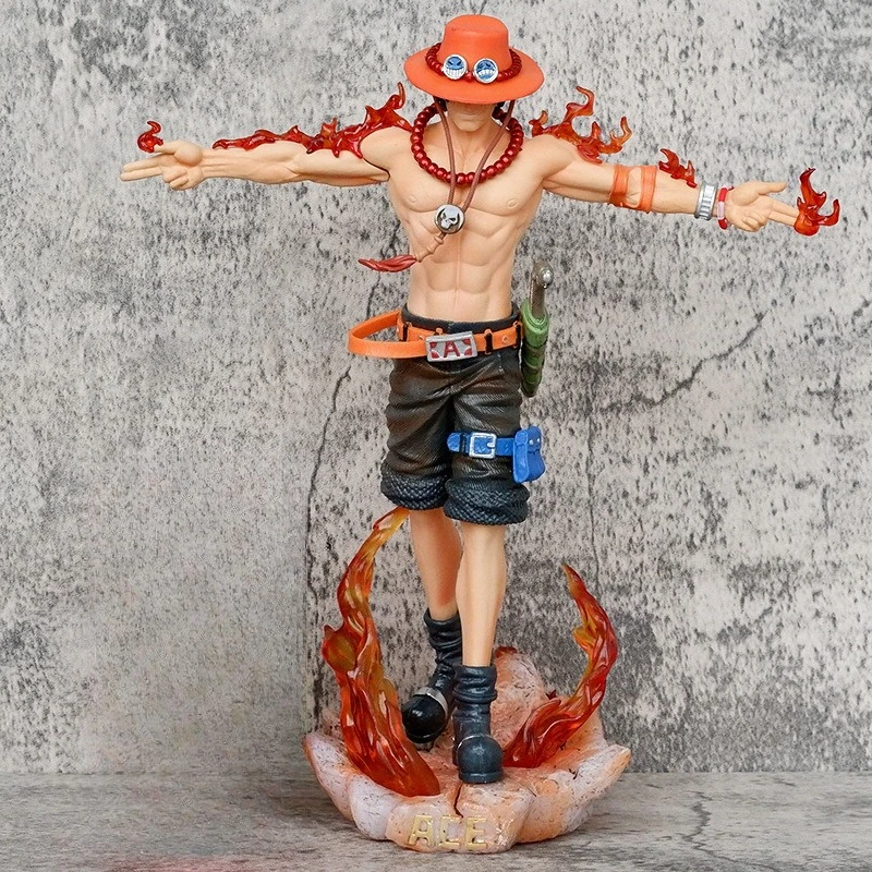 

One Piece Arm Cross Ace Handheld Anime Model Case Toy Ornament