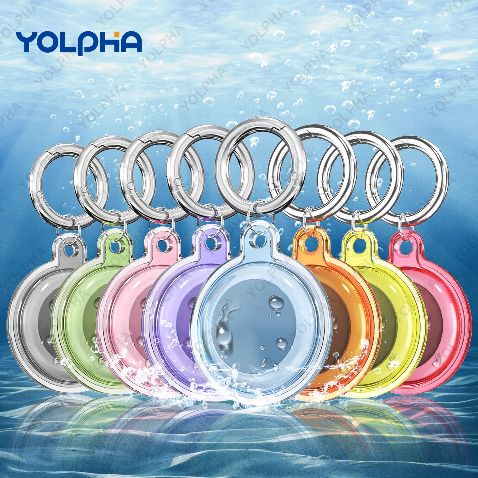 Airtag Waterproof Case Transparent TPU Case Airtag Holder Anti Lost Keychain For Luggage Backpack Kids Pet Collar Key Tracker