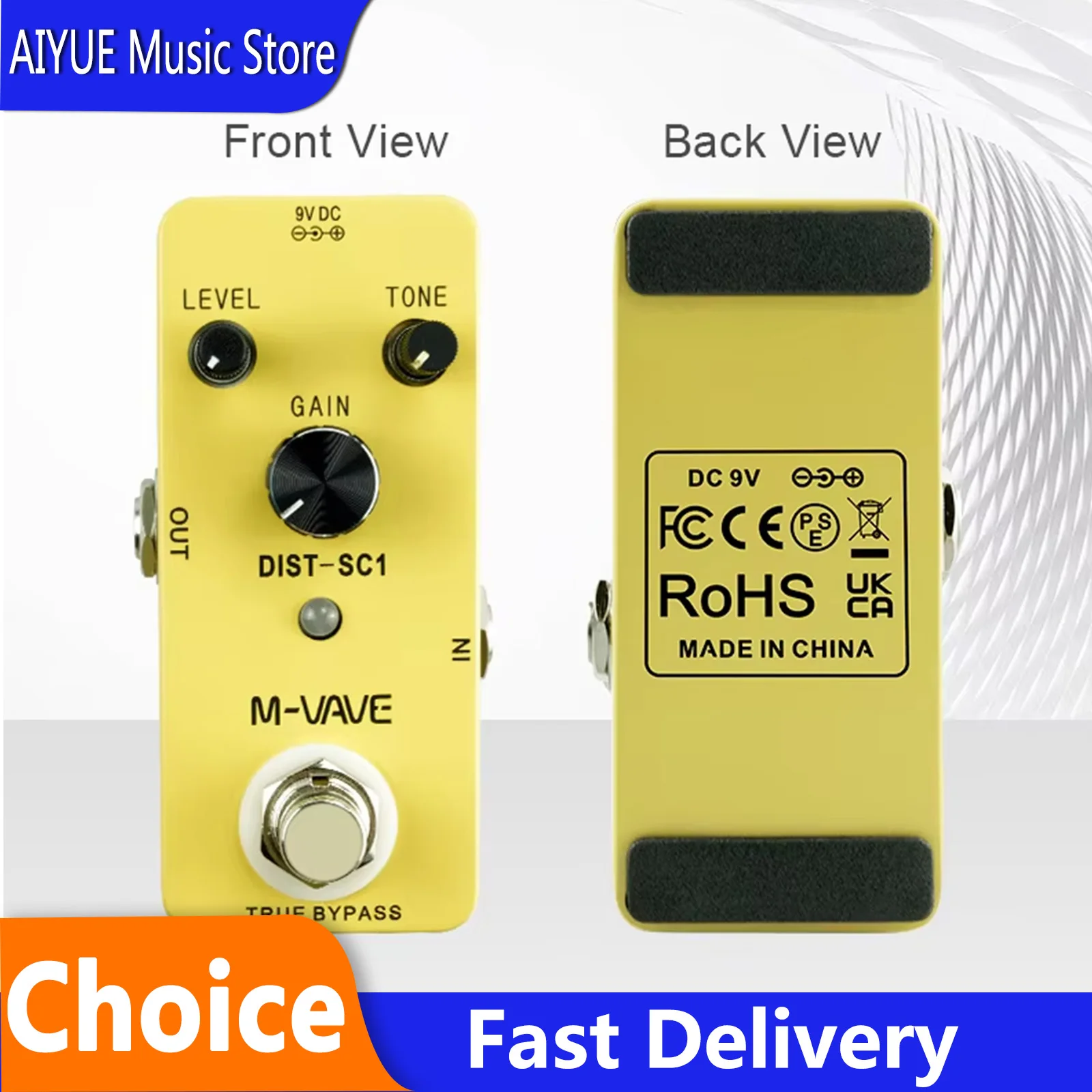 

Гитарная педаль эффектов M-VAVE Distortion-SC1: классический теплый и плавный дисторшн, True Bypass, аксессуары для гитары
