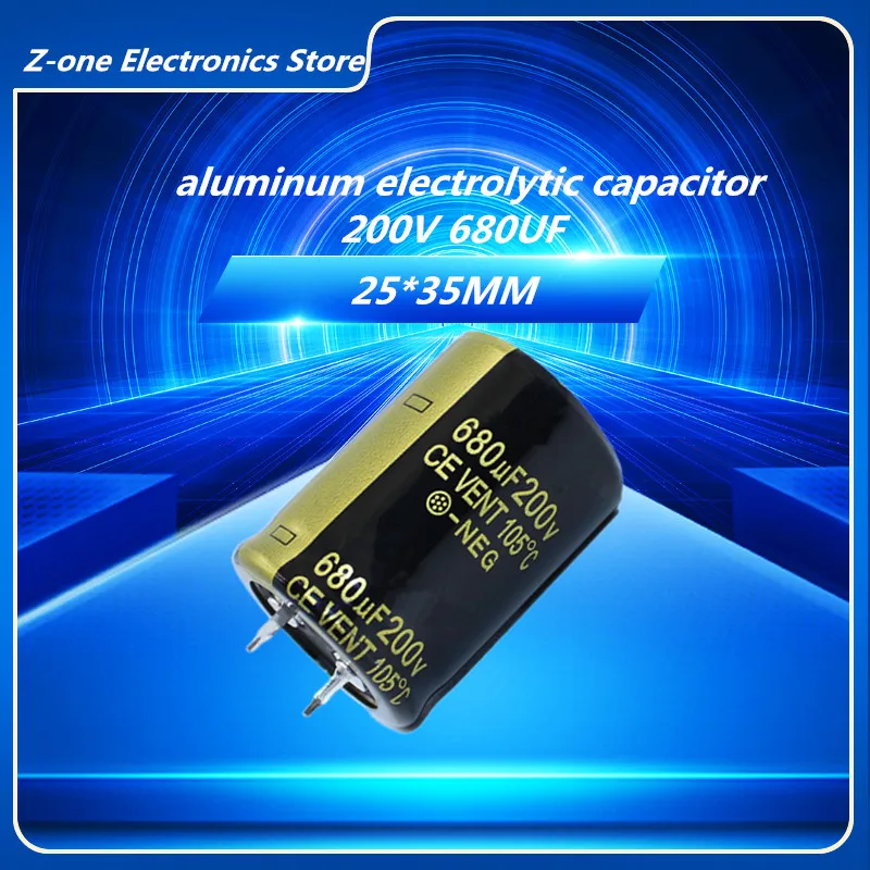 1-5pcs 200V680UF 200V 680UF 25X35mm High quality Aluminum Electrolytic Capacitor High Frequency Low Impedance ESR