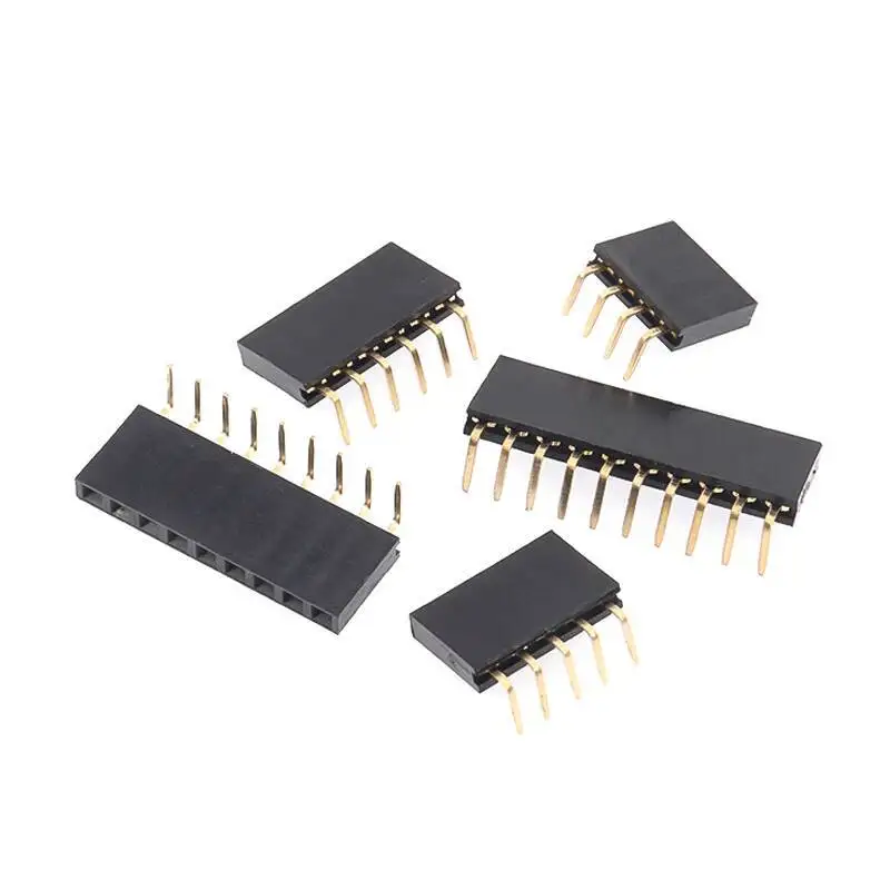 5~10~20 Stück 2,54 mm Rastermaß Einreihiger Buchsenstecker mit gebogenen Stiften, 90 Grad horizontal 1*2P 3P 4P 5P 6P 8P 1X40p – Detail 4