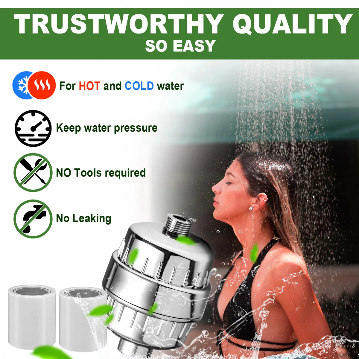 15 Stage Shower Filter with Vitamin C Shower Filters Removes Chlorine and Other Sediments 1 Shower Filter 2 Replacement Filters