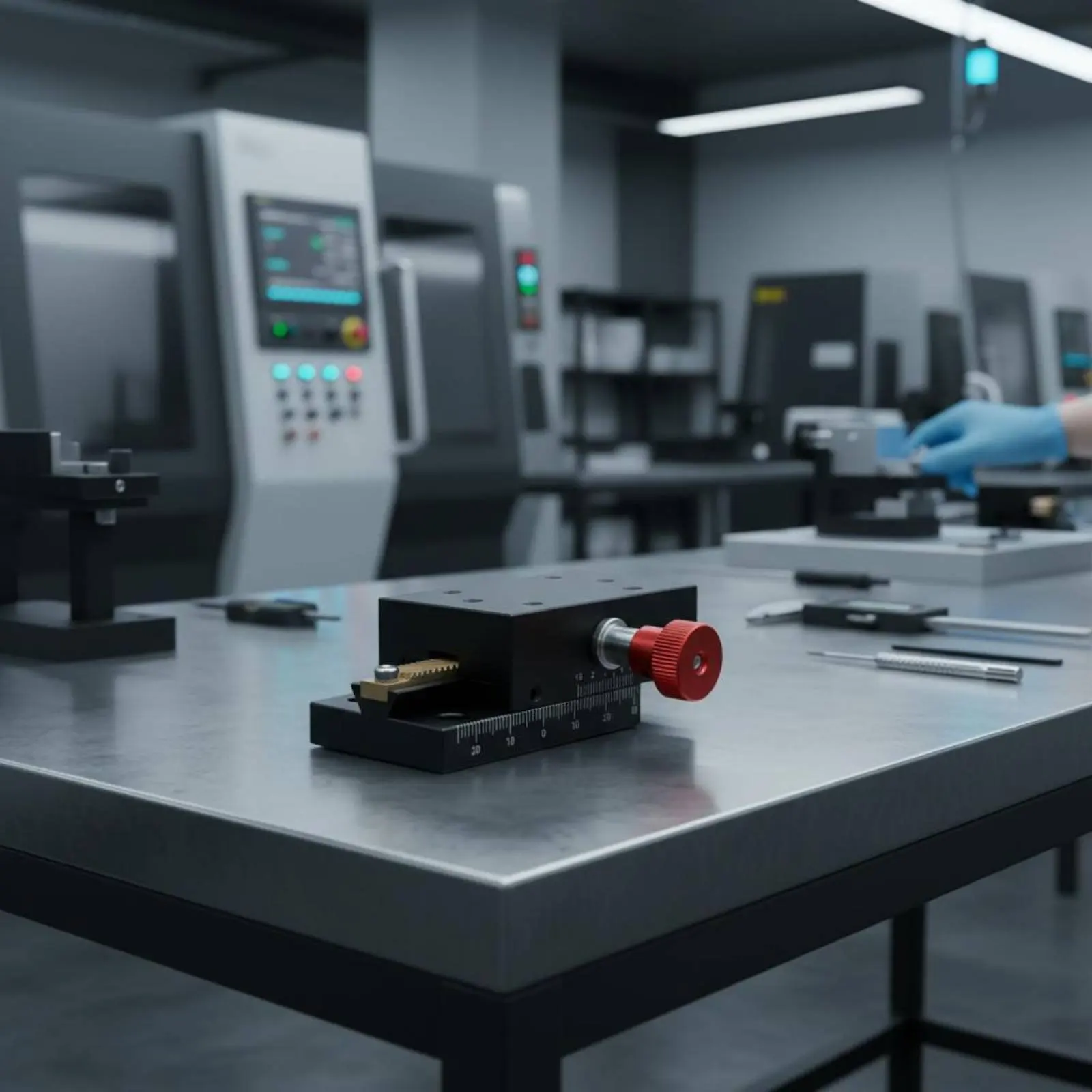 

Angled Slide Slide Platform Fluid Sliding Rack and Pinion Stage Machine Part Hand Control