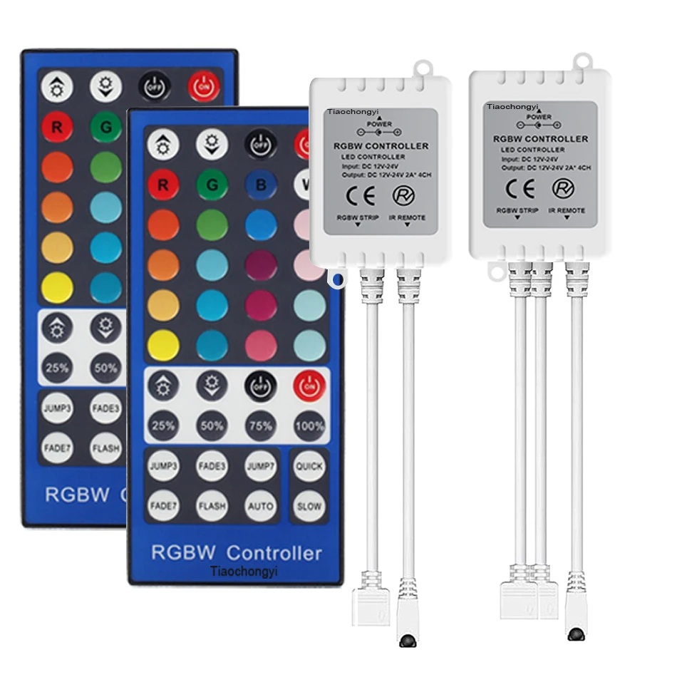 12-24V RGBW sterownik ściemniacza 40Key 5 pins IR pilot zdalnego sterowania 4 kanały kontroler LED dla SMD 5050 RGBW RGBWW LED listwa oświetleniowa