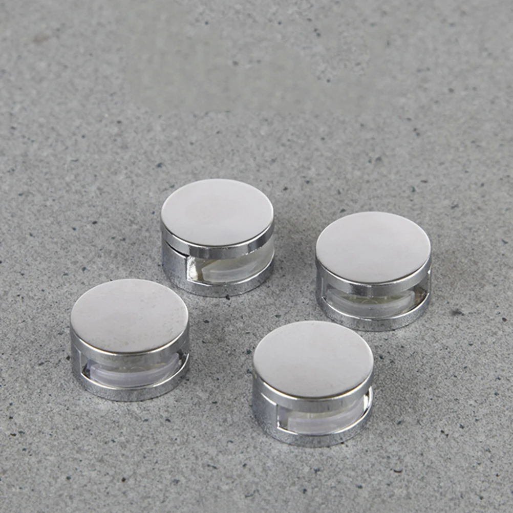 4 個のブラケット ミラーホルダー取り付けクリップ ガラスサポートフック シェルフクランプ シルバーマウント