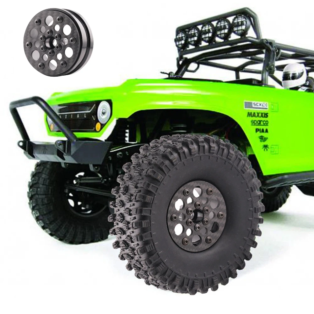 

1,9-дюймовые колеса из углеродного волокна для радиоуправляемых краулеров 1/10 масштаба SCX10 TX4 Capra Tube Chassis LCG, высокопрочные легкосплавные диски с бедлоком.