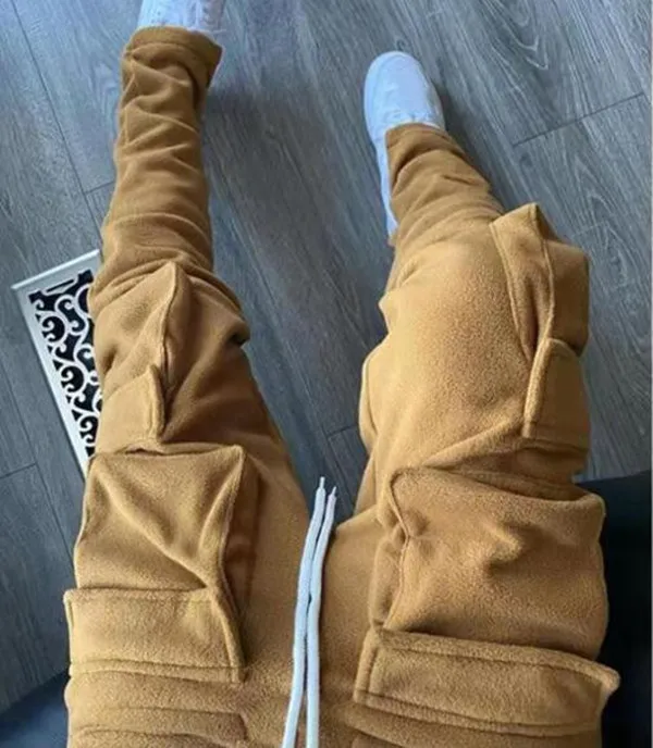 

Autumn Winter Streetwear Men's Cargo Pants Pockets Sweat Pant Casual Trousers Mens Jogging Pants Sweatpants