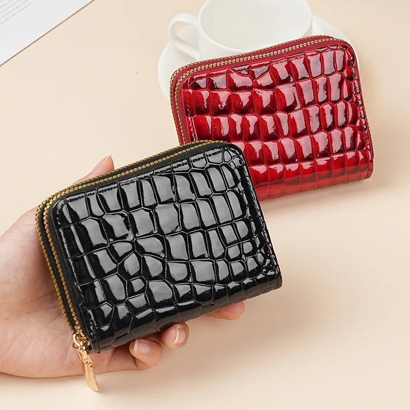 Accordion Double Zipper Card Holder European American Fashion Multi Slot Large Capacity Zip Coin Purse Wallet Cards Organizer
