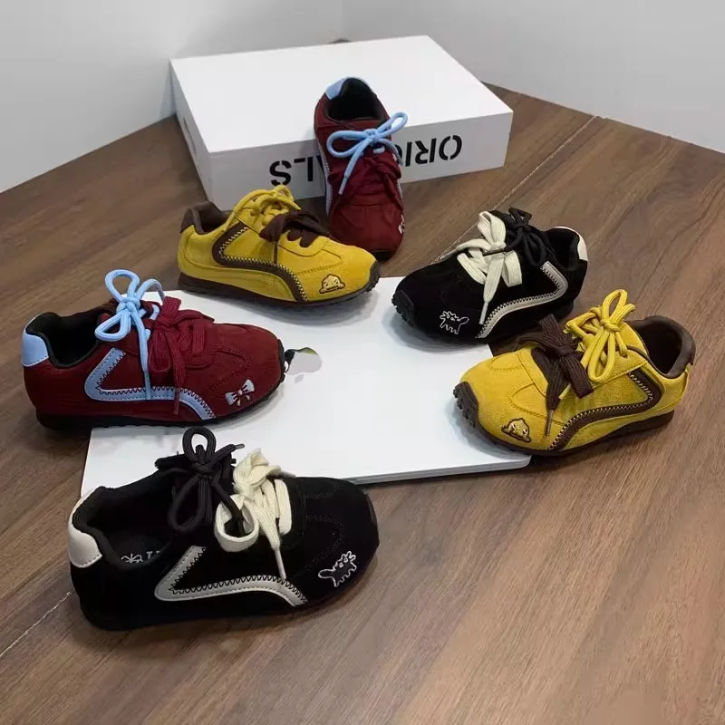 

2025 Fashionable and Hot-selling Vintage-Inspired Children Sneakers Girls Strap Children Casual Shoes Kids Sport Flats Shoes