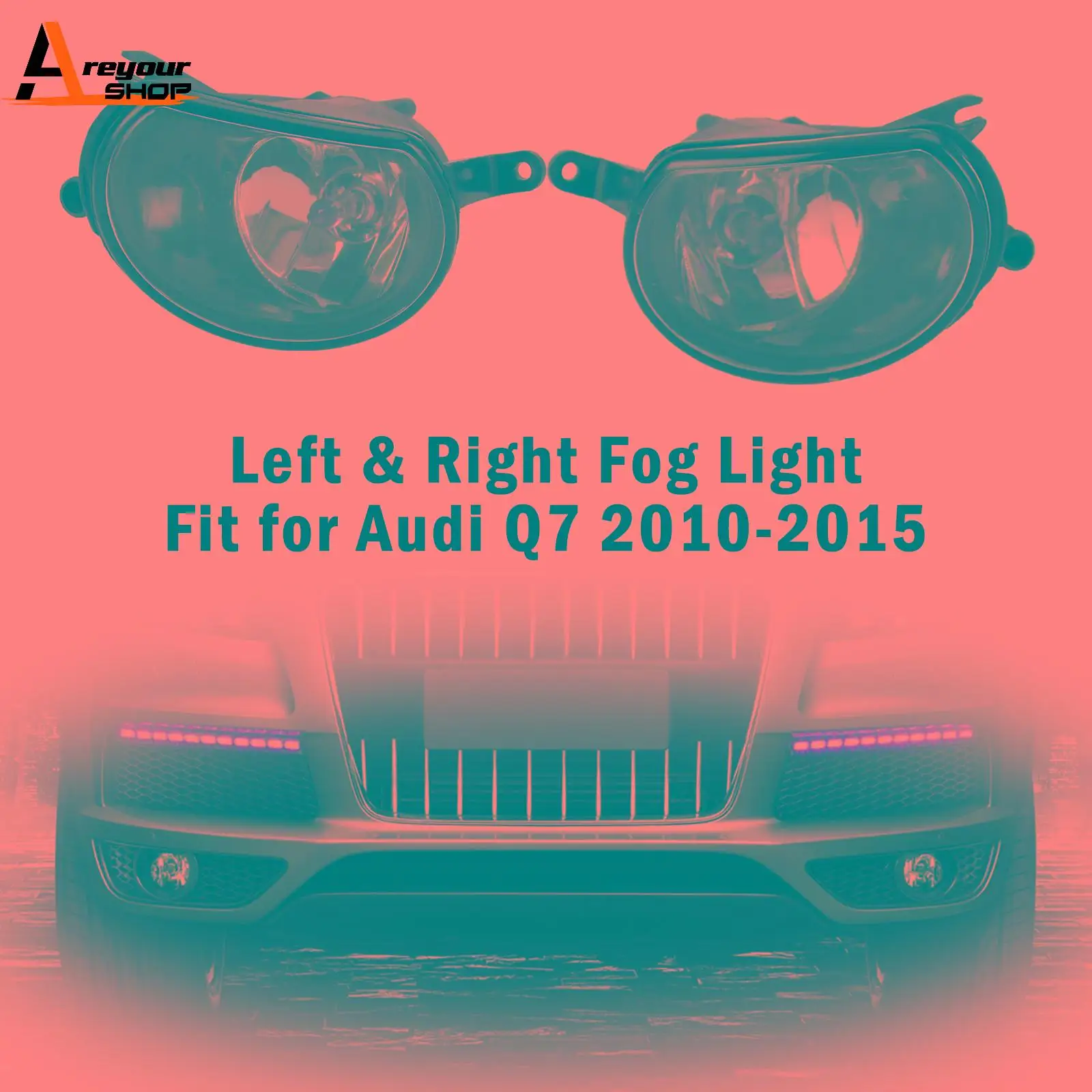 

Areyourshop 1 Pair Front Right &Left Bumper Halogen Fog Light For AUDI Q7 2010 2011 2012 2013 2014 2015 Car Styling Accessories