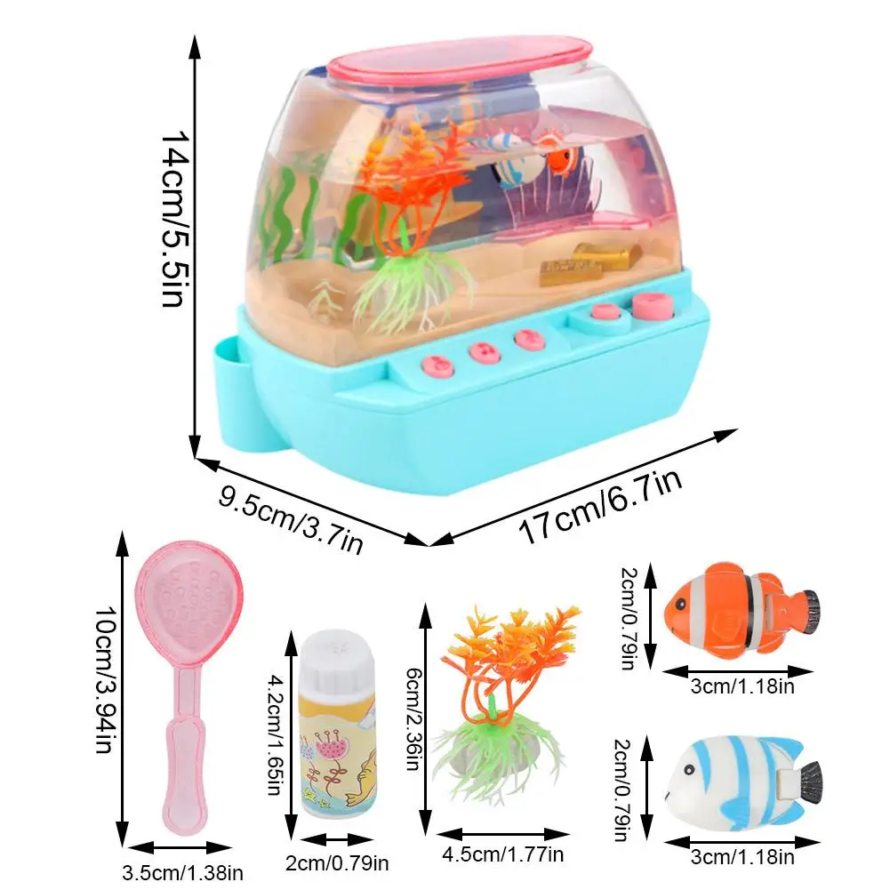 Children's Happy Aquarium Toy Mini Simulated Fish Tank Play House Toy Fish Tank Home Decoration Sounding Toy