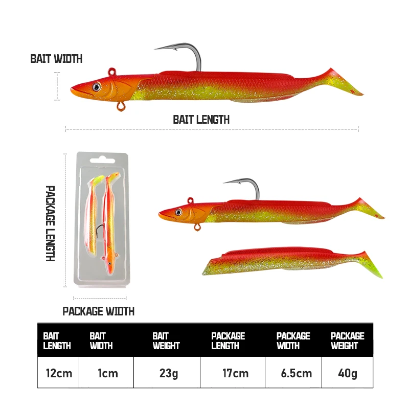 TAIYU Set Glow in the Dark Zachte Kunstaas Paling T-staart 12cm 23g Langzaam Zinkend Loodkop Kunstaas Kunstmatig Aas voor Baars/Foreel/Snoek