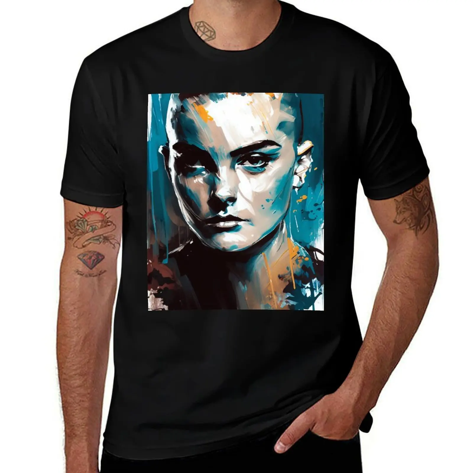 Sinéad O'Connor portrait T-Shirt Quick Dry Light Sports T-Shirt