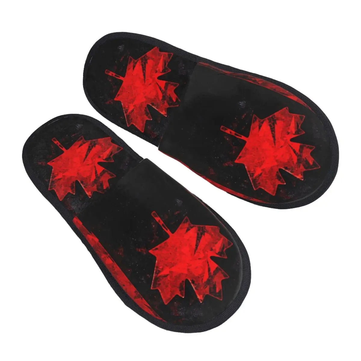 Custom Canada Flag Memory Foam Slippers Women Comfy Warm Canadian Patriotic House Slippers