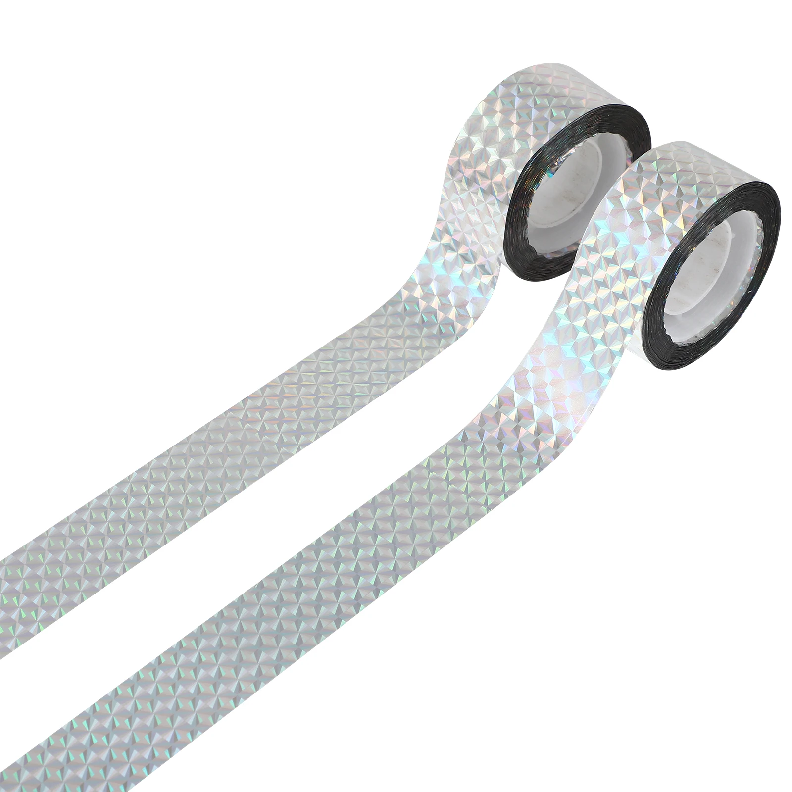 

2 Pcs PET Bird Repellent Ribbon Reflective Repelling Belt Tape Devices Outdoor Vegetable Garden Courtyard Balcony Roof