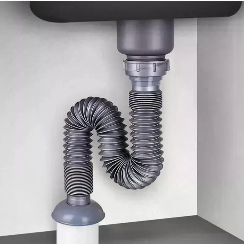 1/5Pcs Flexible Corrugated Drain Pipe Anti Odor Sink Drainage Hose For 32/45/56mm Interface Wash Basin Sewer Drainer