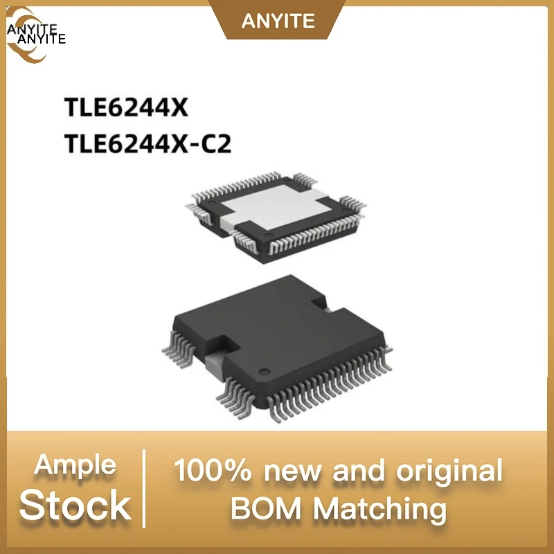 10Pcs/Lot    TLE6244X-C2   TLE6244X   TLE6244   TLE6244X  TLE6244X-C    HQFP-64