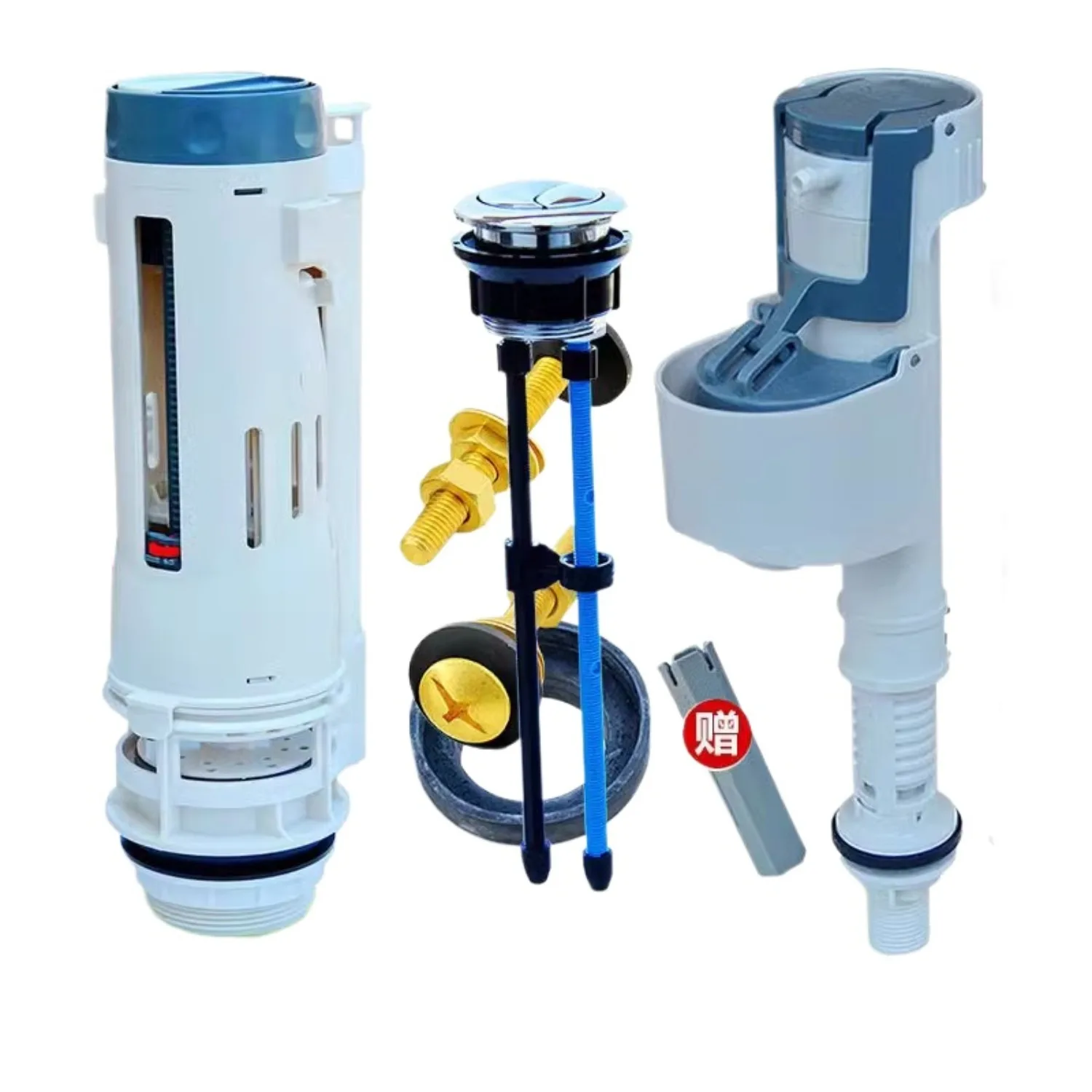 Toilet Tank Fill Valve Compatible with ROCA Dual Flush Drainage System Push Button Kit