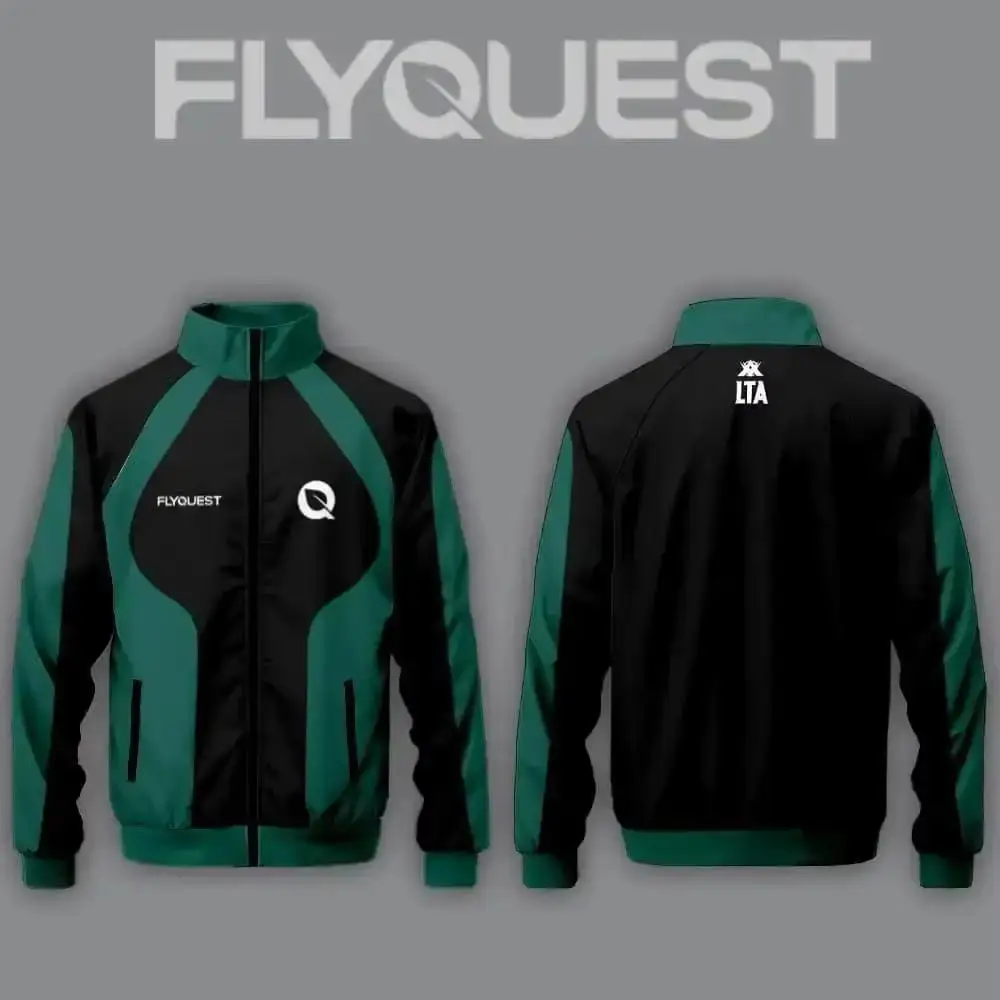 

New FlyQuest Team Uniform professional league Esports Training Thin Jacket Stylish Men's Custom Zippered Stand-Collar Tracksuit
