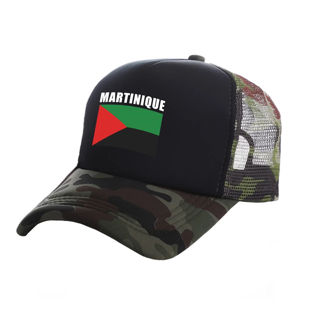 Martinique Trucker Caps Men Country Flag Hat Baseball Cap Cool Summer Unisex Mesh Net Caps