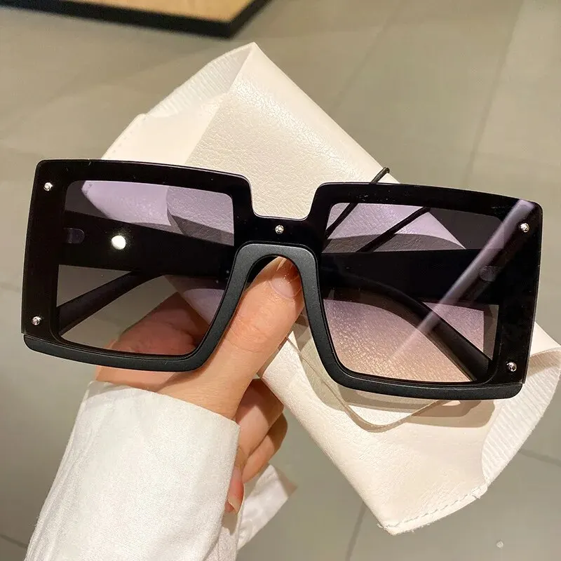 New Cross-border Fashion Sunglasses Ladies Street Shot European And American Sunglasses Ins Large Square Uv Protection Glasses