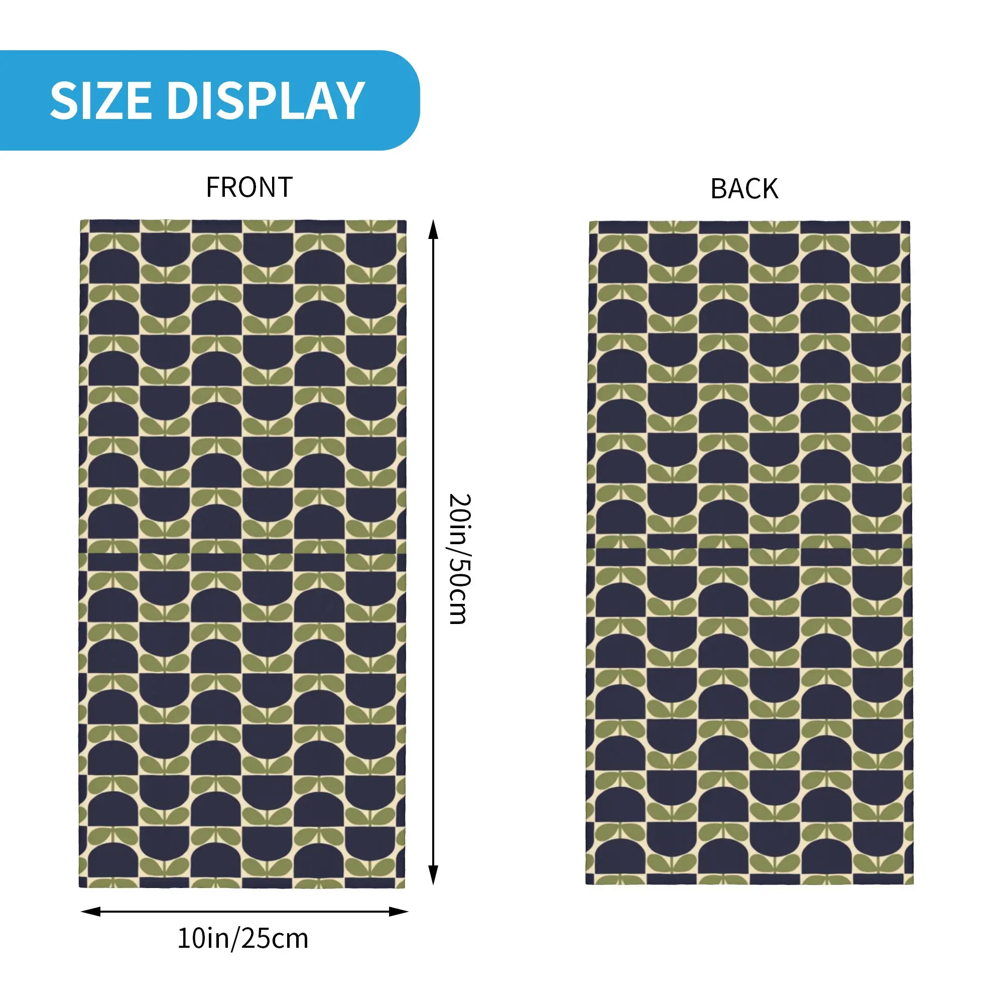 Orla Kiely Bandana Neck Warmer Men Women Winter Ski Tube Scarf Gaiter Scandinavian Multi-stemmed Flower Face Cover