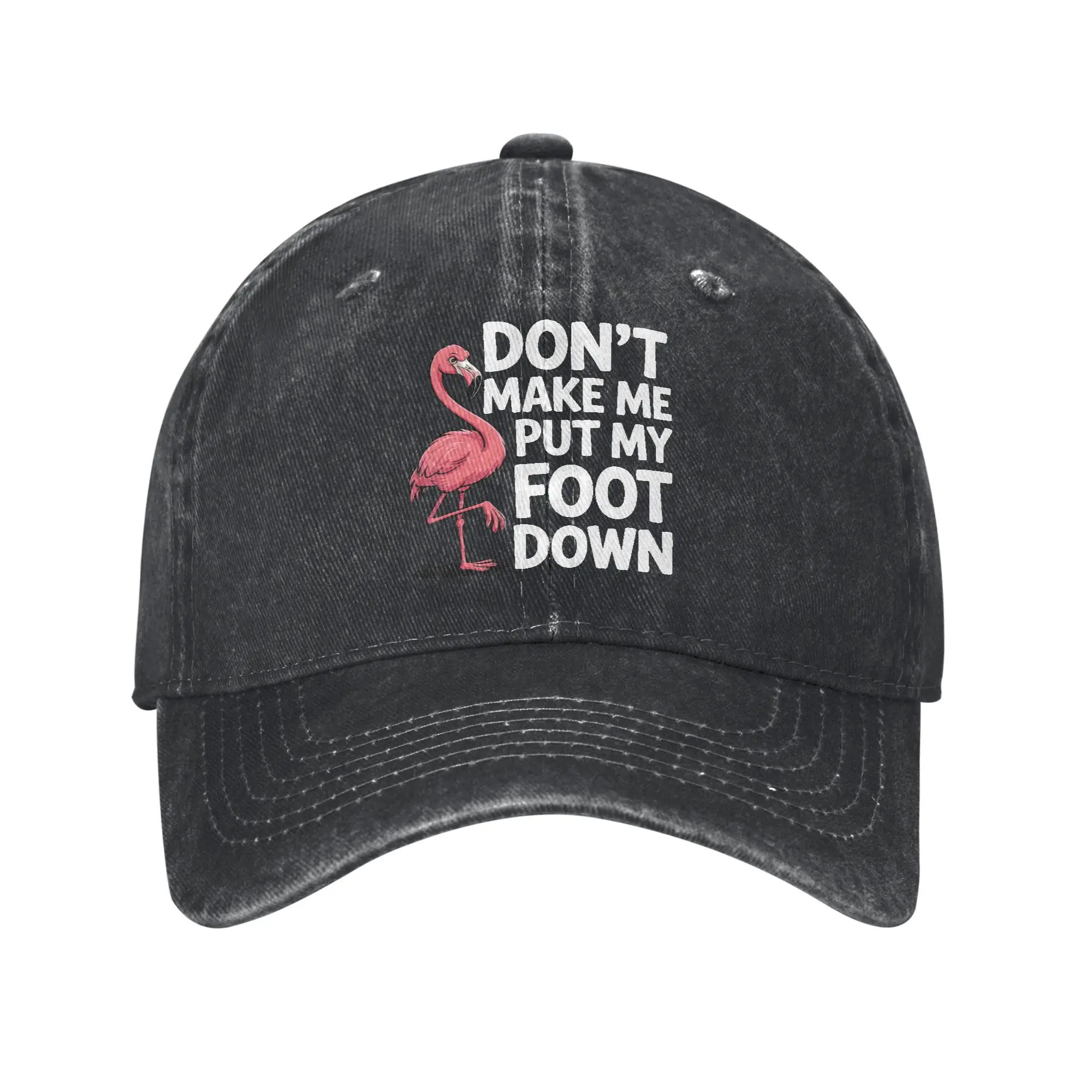 Casual Funny Bird Pink Flamingo Baseball Caps Unisex Distressed Denim Snapback Hat  Outdoor Summer Gift Caps Hat