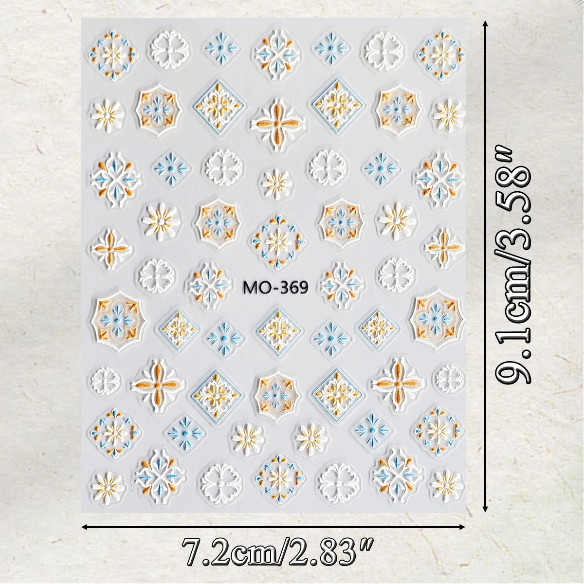 3/6 Sheets 5D Embossed Retro Tile Nail Stickers, Colorful Geometric Floral Nail Art Decals Manicure, Boho Style Nail Decorations