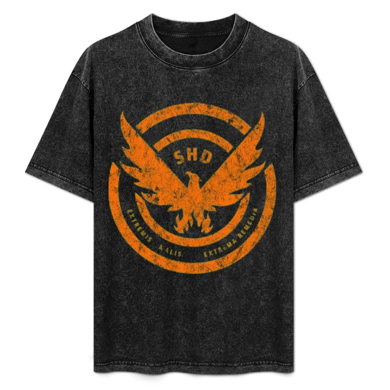 

The Division Shd Logo Distressed Orange T-Shirt Plus Size Comfort Fit Tee