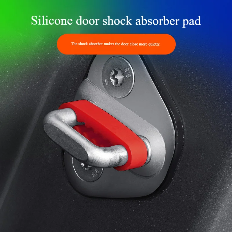 Silicone Car Door Lock Buckle Protective Cover, Shock-absorbing And Buffering Rubber Pad, Thickened Anti-collision Sticker