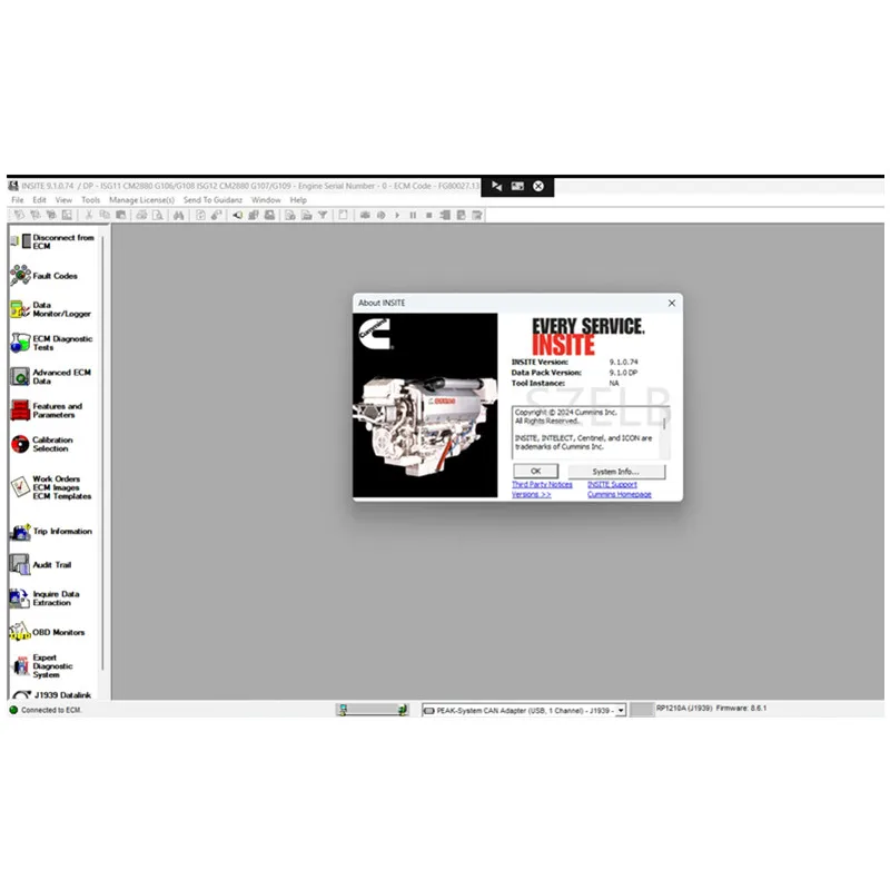 2025 Latest Cummins Insite 9.1 Engine Diagnostic Software Default Code Setting ECM Dismantling Edition