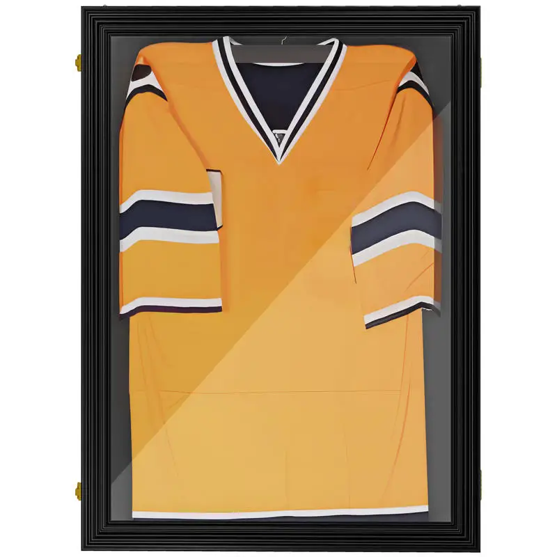 

HOMCOM 24" x 32" Acrylic Shadow Box Frame, UV-Resistant Jersey Display Case with T-shirt Hanger and 2 Keys, Black
