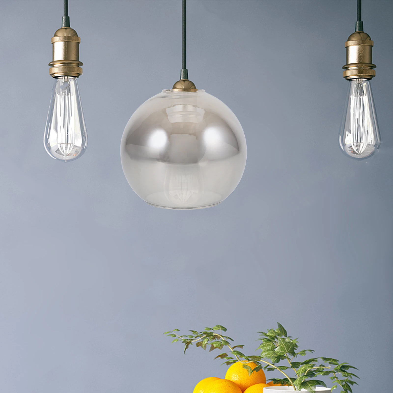 

1pc Glass Lampshade Round Sphere Amber Ball Replacement Large Diameter Dustproof Living Room Bedroom Lighting Globe Shade