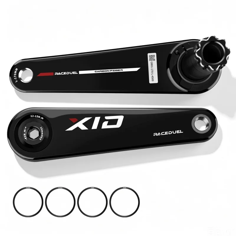 RACEDUEL 110BCD Carbon Crankset 11/12 Speed Double Chainring for Shimano R7000 R8000 R9100 R9200 50-34T/52-36T/53-39T/54-40T