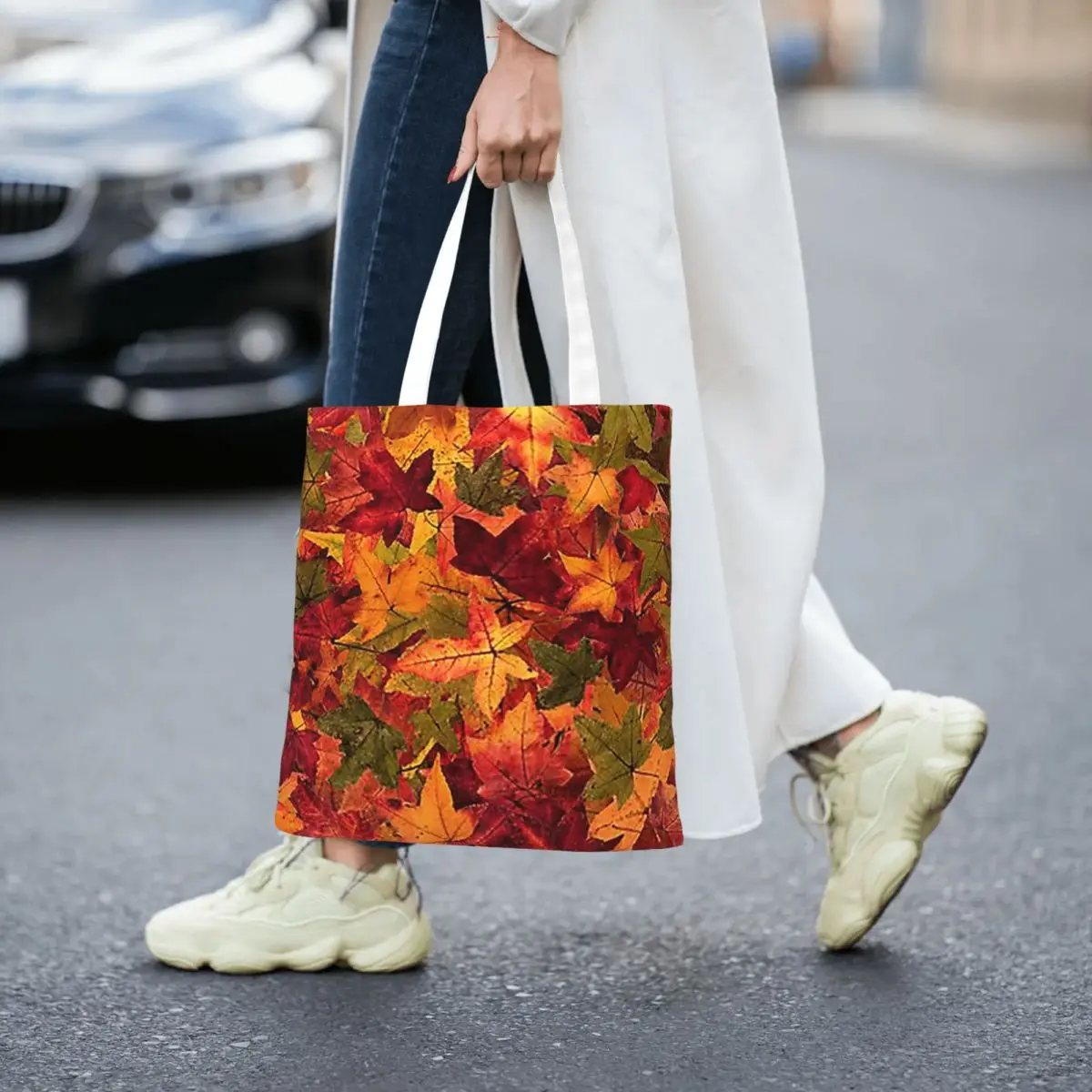 Autumn Leaves (14) Shopping Bags Folding Canvas The Tote Bag Ladies Shoulder Tote Travel Handbag