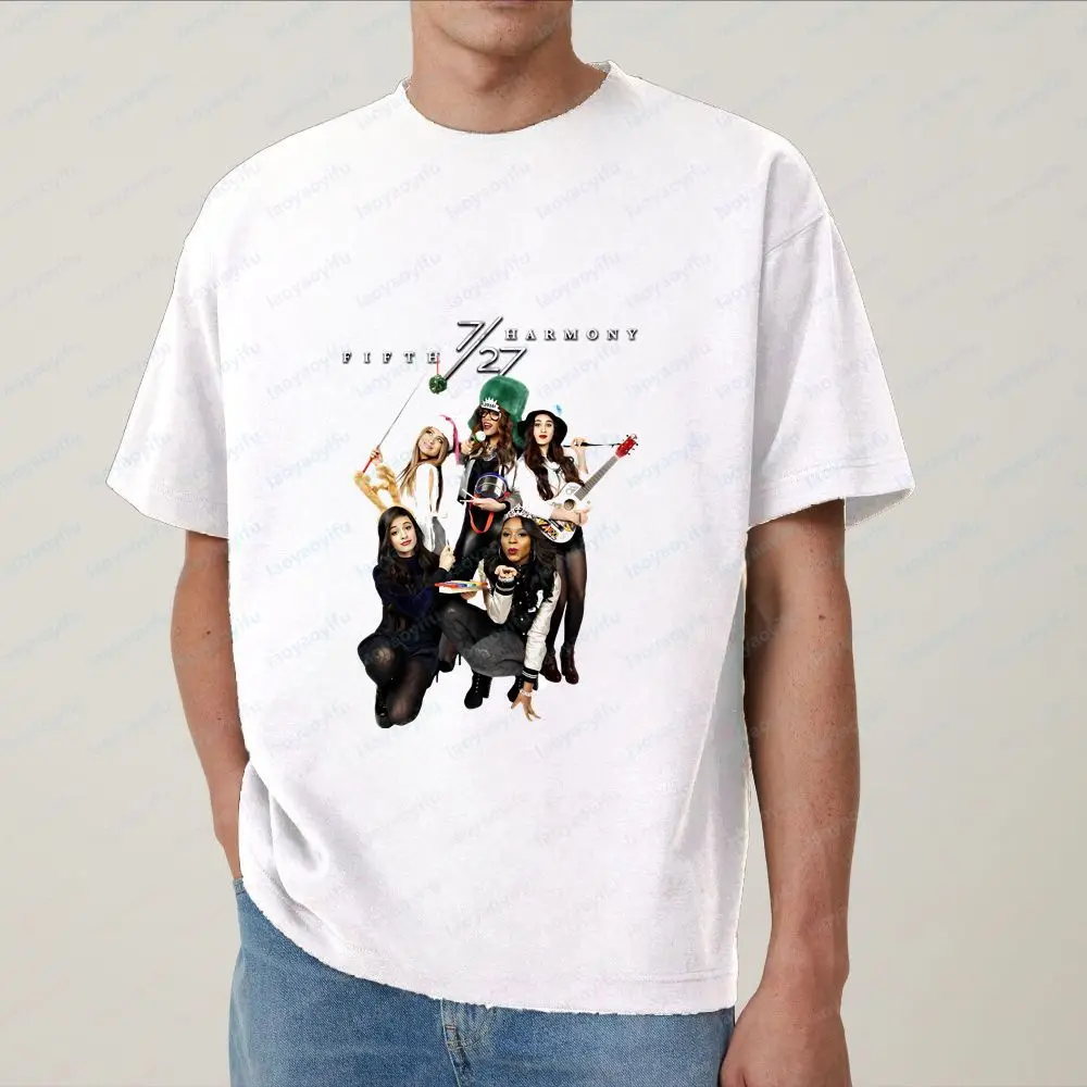 Fifth Harmony - Fun Crazy Neutral Classic Cotton Short-Sleeved T-Shirt for Both Men and Women (Suitable for All Ages) view 5