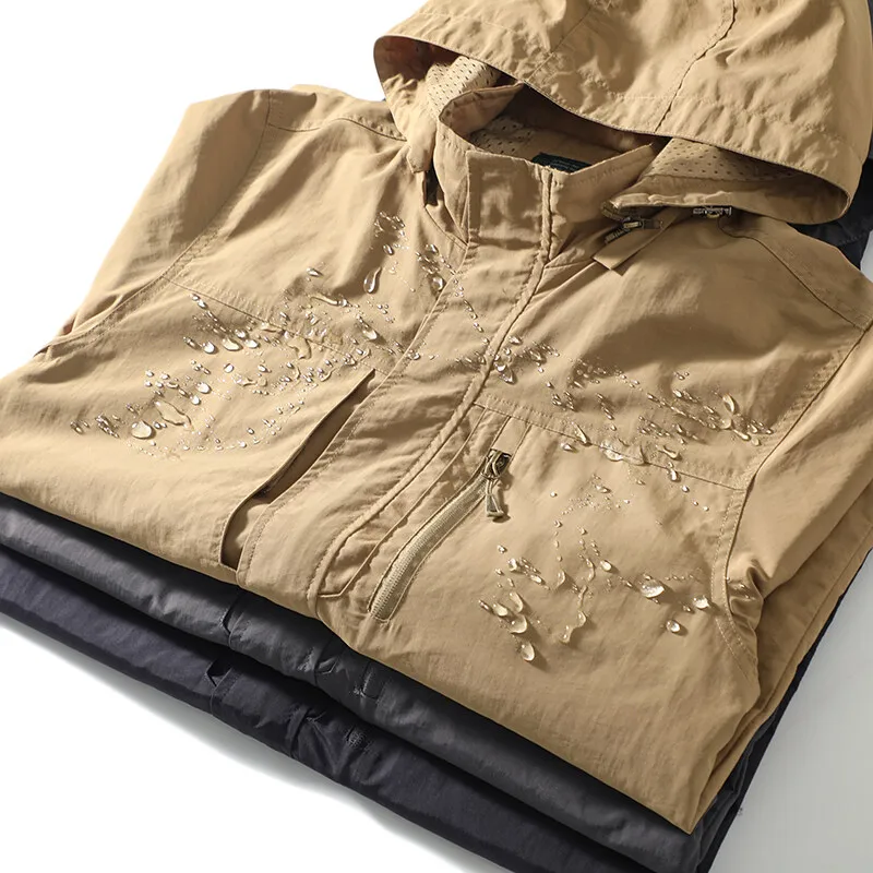 

ARC Мужская ветровка для спортивной рыбалки на открытом воздухе, многосумка с капюшоном для альпинизма и путешествий, функциональная рабочая одежда, повседневная куртка для кемпинга