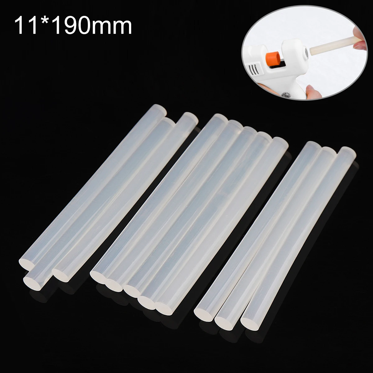 Hot Glue Stick Set Transparent Hot Melt Adhesive Glue Gun Silicone for Hot Gun 11mm x190mm for Kitchen Faucets Bathroom Items