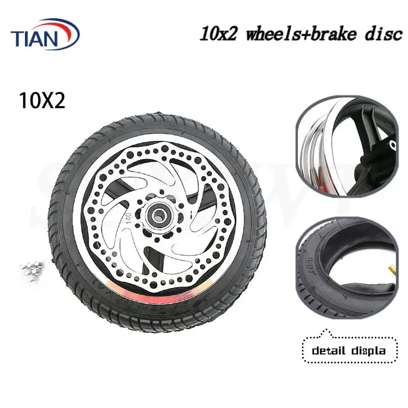 

10x2 54-152 tire inner tube and alloy rims hub fits Electric scooter balance car Wheelbarrow wheelchair 10inch tyre wheel