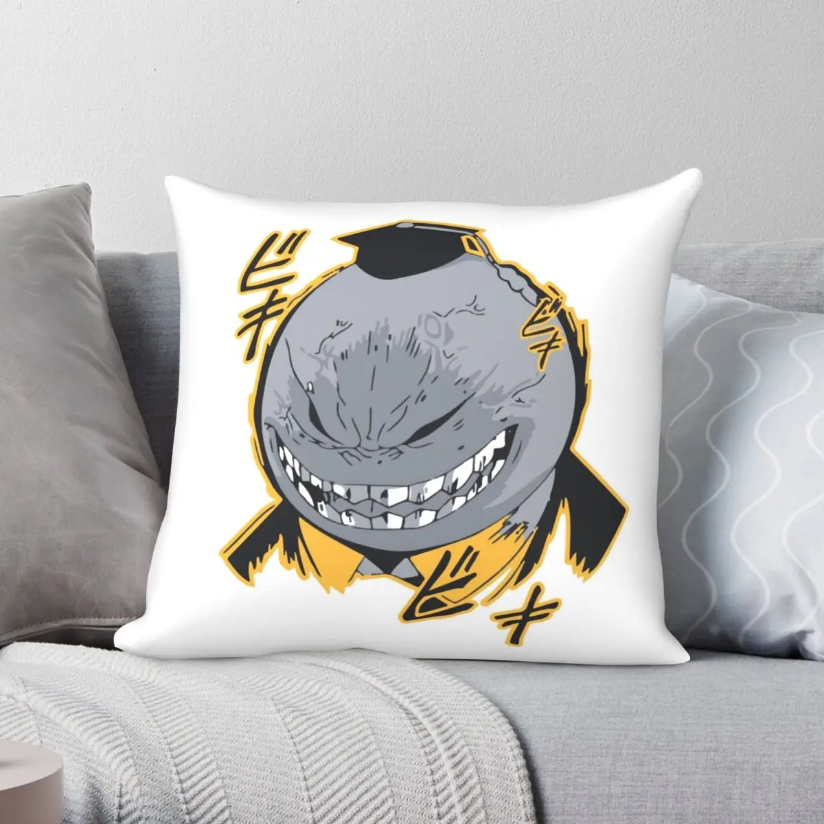 Angry Koro Sensei Square Pillowcase Polyester Linen Velvet Pattern Zip Decor Home Cushion Cover 18