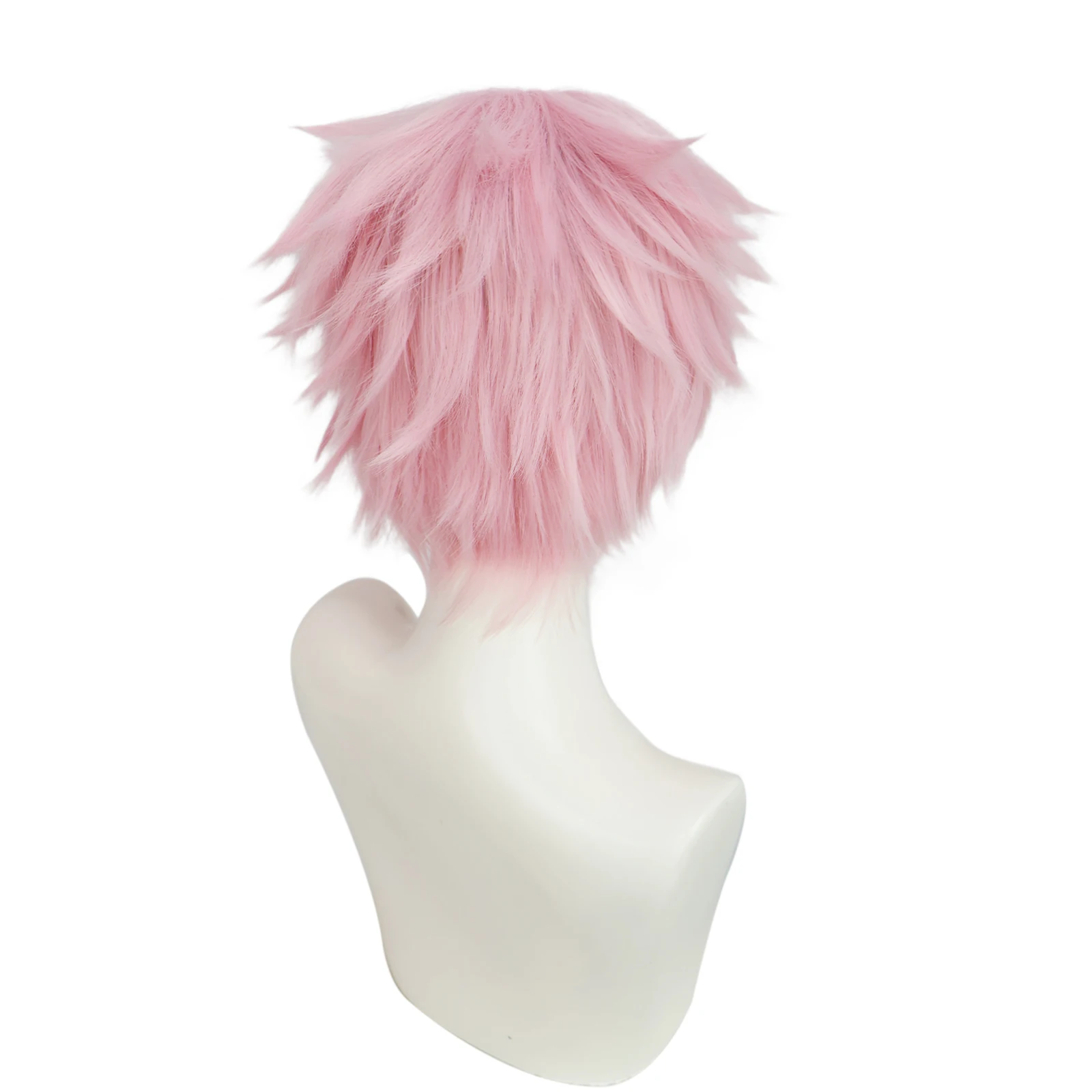 Unisex Fashion Spiky Layered Short Anime Cosplay Wig for Men and Women (Hot Pink)