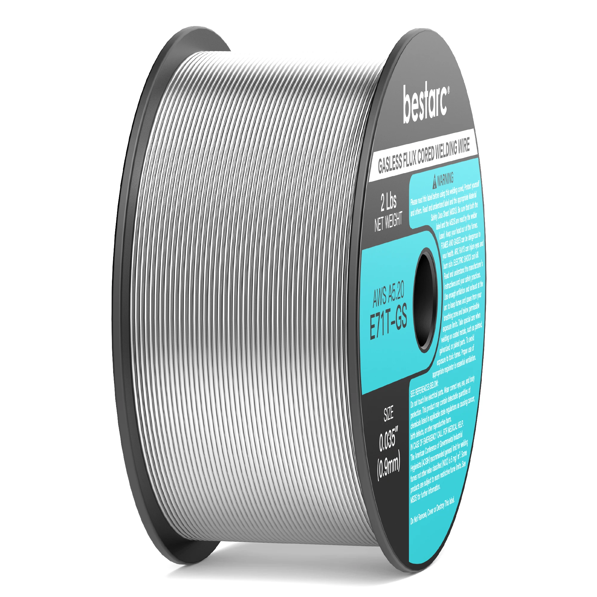 bestarc Flux Core Welding Wire, 0.035” E71T-GS Gasless MIG Wire, Mild Steel MIG Welding Wire with Low Splatter, 2-Pound Spool