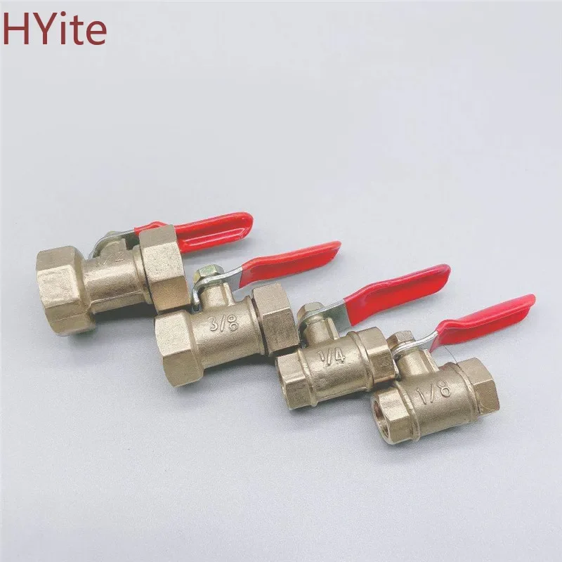 Válvula de bola de latón, válvula de bola de rosca hembra de 1/4 \'\', 3/8\'\', 1/2\'\', conector de latón, adaptador de acoplador de instalación de
