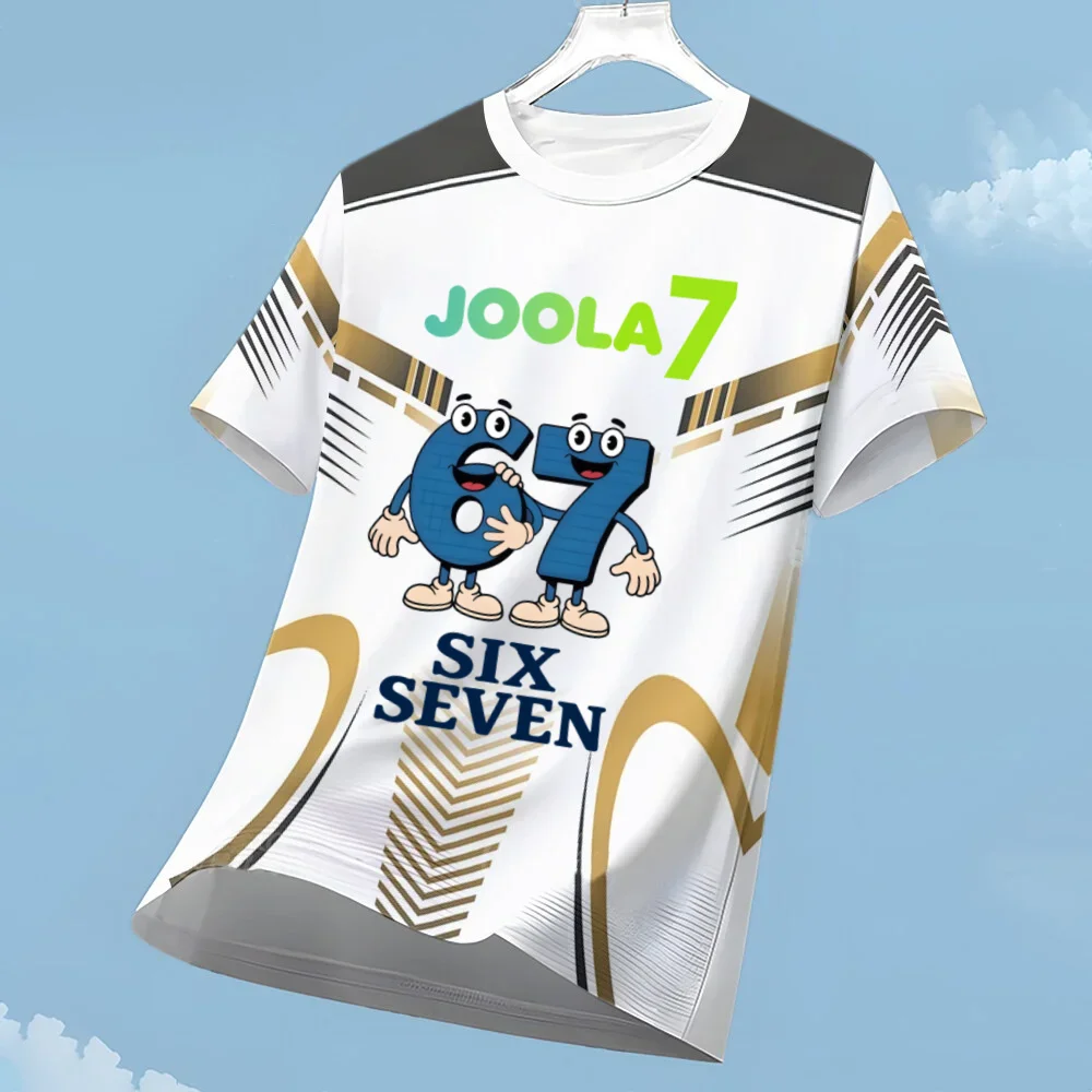 

New JOOLA 67 Cartoon Print Men's Sports T-shirt Quick Dry Breathable O-neck Tee