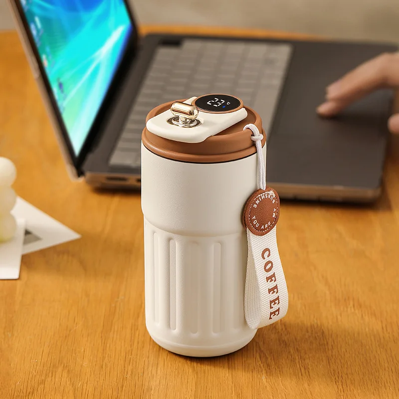 

New Design 450ml Light Emitting Diode Smart Temperature Display Hot Tumbler Stainless Steel Travel Coffee Mug Mug