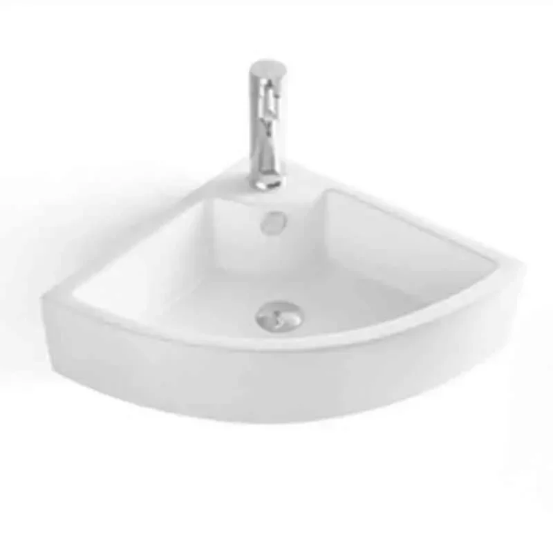 

Triangle Basin Small Family Bathroom Washbasin Balcony Corner Mini Washbasin -Sink Corner Basin With Drain Faucet