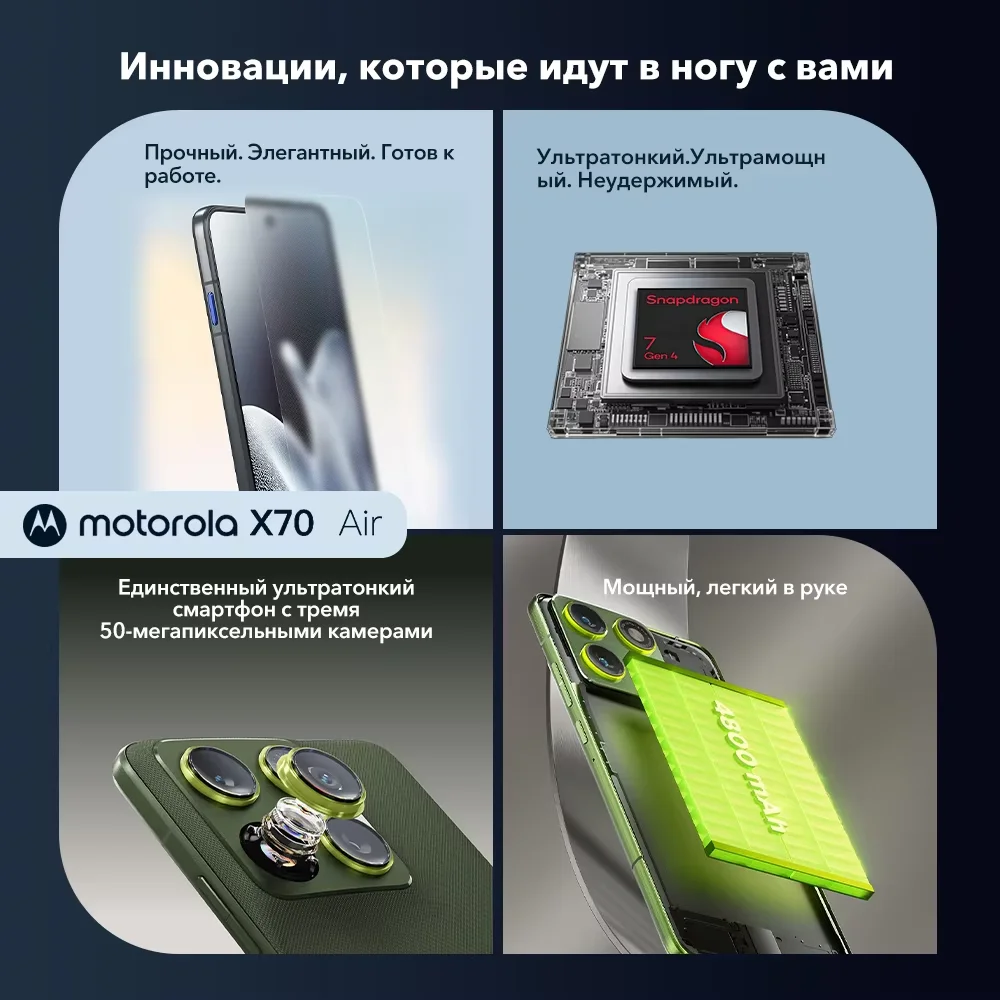 Global ROM Motorola X70 Air moto Edge70 Snapdragon 7 Gen 4 Google Play NFC 5G Ultra Thin Smartphone