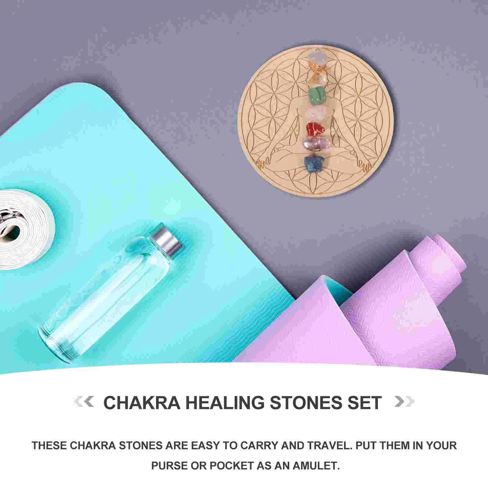 Yoga Healing Stone Decor Delicate Stones Plank DIY Kit Chakra Crystal Pillar Multi-function