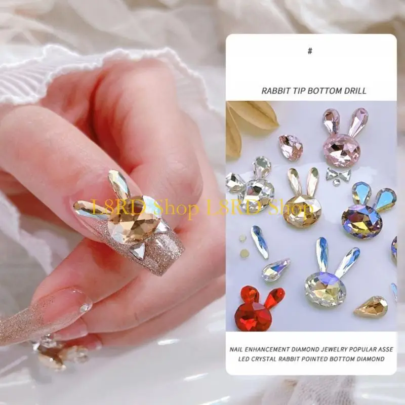 L8rd jóias unhas luxo arte do prego studs brilhante diamante gemas pacote para decorações unhas anéis