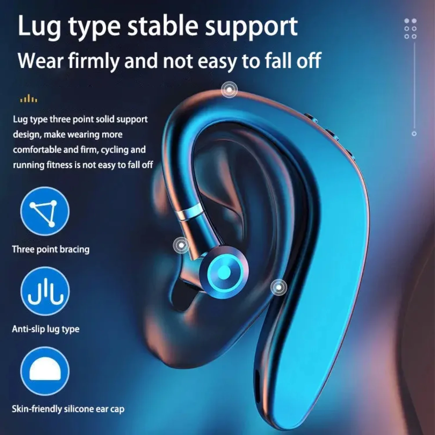 Comfortable and Stylish Wireless 5.0 Bluetooth Handsfree Business Headset for Drivers and Sports Calls